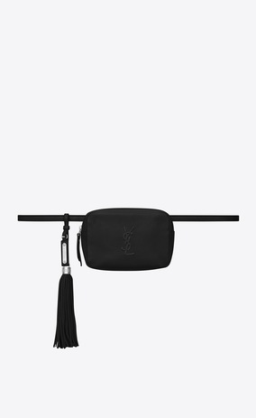 SAINT LAURENT Belt Bags Woman LOU belt bag in black leather a_V4